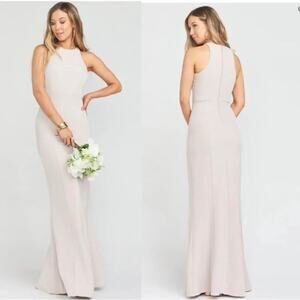 show me your mumu chicago high neck gown show me the ring stretch crepe medium